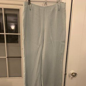 Pleated, Flowing, Italian White & Baby Blue Pants